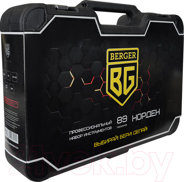 Изображение товара Универсальный набор инструментов BERGER 1/2"-1/4" / BG089-1214 (89 предметов)