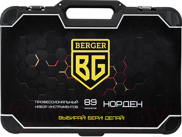 Изображение товара Универсальный набор инструментов BERGER 1/2"-1/4" / BG089-1214 (89 предметов)