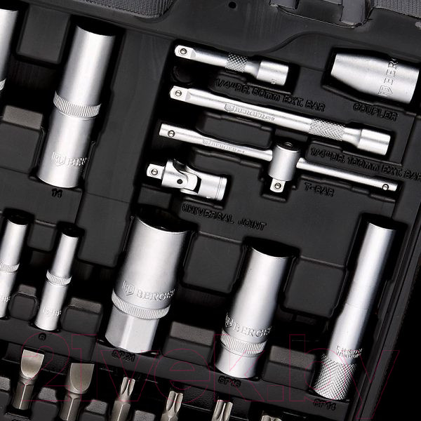 Изображение товара Универсальный набор инструментов BERGER 1/2"-1/4" / BG097-121438 (97 предметов)