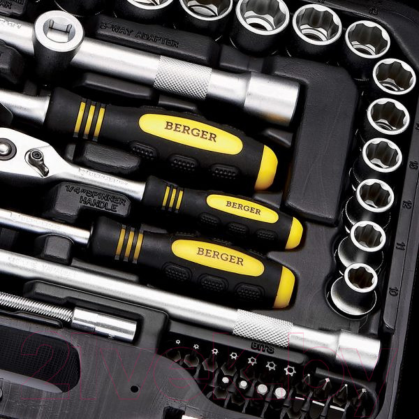 Изображение товара Универсальный набор инструментов BERGER 1/2"-1/4" / BG097-121438 (97 предметов)