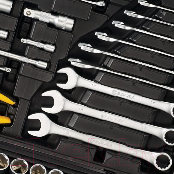 Изображение товара Универсальный набор инструментов BERGER 1/2"-1/4" / BG099-1214 (99 предметов)