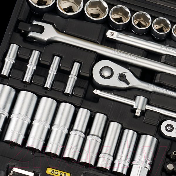 Изображение товара Универсальный набор инструментов BERGER 1/2"-1/4" / BG099-1214 (99 предметов)