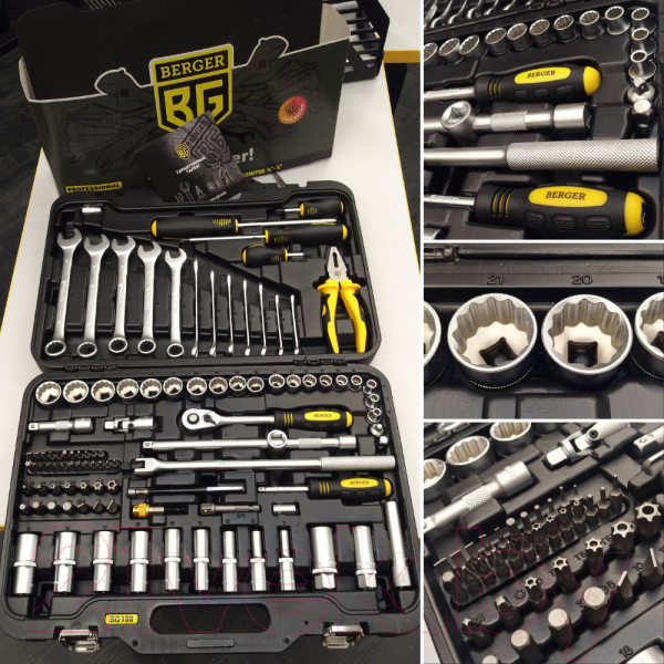 Изображение товара Универсальный набор инструментов BERGER 3/8” / BG100-3814 (100 предметов)