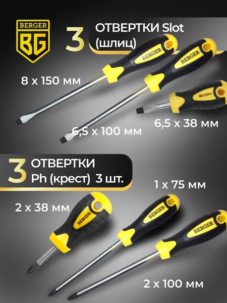 Изображение товара Универсальный набор инструментов BERGER 1/2"-1/4" / BG128-1214 (128 предметов)