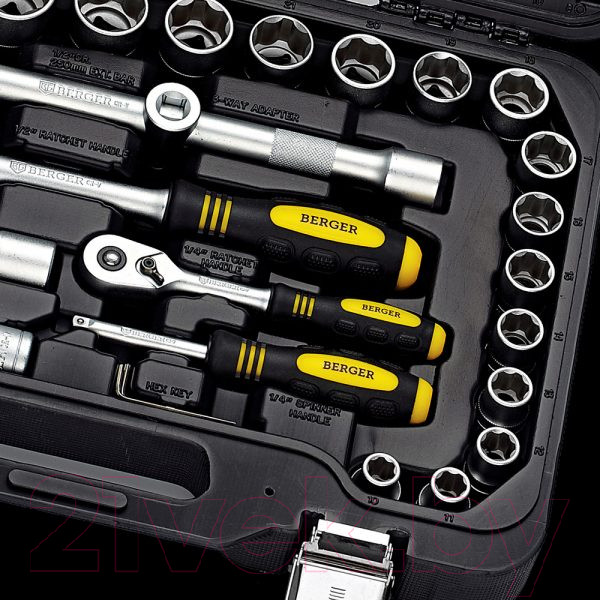 Изображение товара Универсальный набор инструментов BERGER 1/2"-1/4" / BG094-1214 (94 предмета)