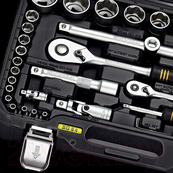 Изображение товара Универсальный набор инструментов BERGER 1/2"-1/4" / BG094-1214 (94 предмета)