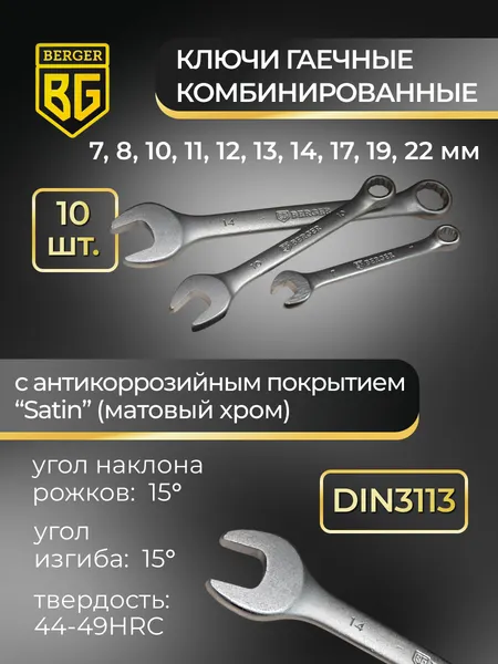 Изображение товара Универсальный набор инструментов BERGER 1/2"-1/4" / BG095-1214 (95 предметов)