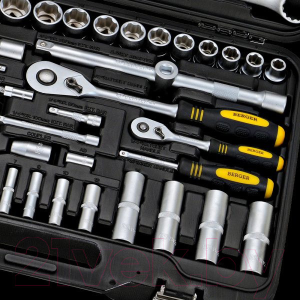 Изображение товара Универсальный набор инструментов BERGER 1/2"-1/4" / BG095-1214 (95 предметов)