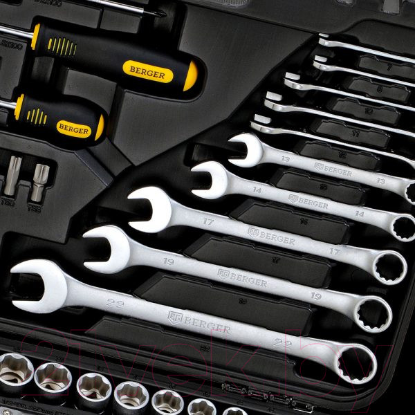 Изображение товара Универсальный набор инструментов BERGER 1/2"-1/4" / BG095-1214 (95 предметов)