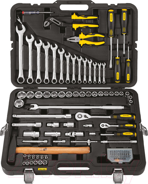 Изображение товара Универсальный набор инструментов BERGER 1/2"-1/4" / BG102-1214 (102 предмета)