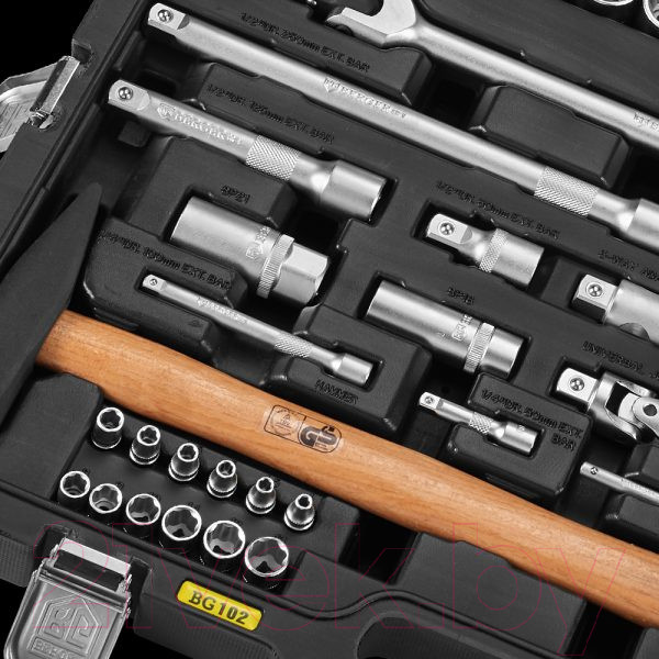 Изображение товара Универсальный набор инструментов BERGER 1/2"-1/4" / BG102-1214 (102 предмета)