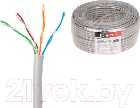 Изображение товара Кабель Юпитер U/UTP Cat5E 4х2х24AWG 0.51мм / JP3000-50 (50м)