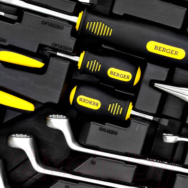 Изображение товара Универсальный набор инструментов BERGER 1/2"-1/4" / BG131-1214 (131 предмет)