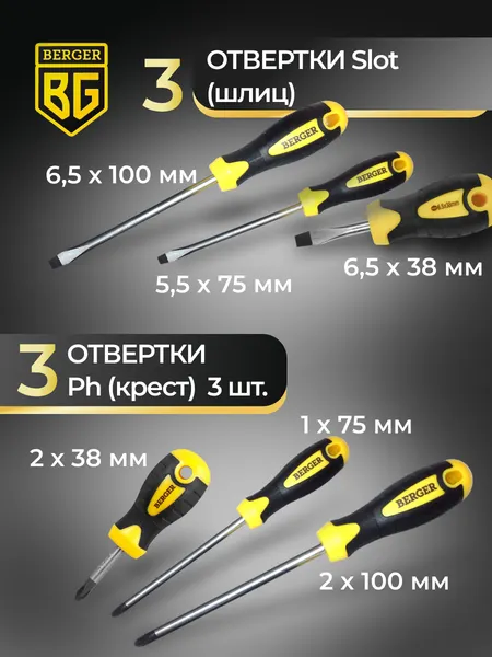 Изображение товара Универсальный набор инструментов BERGER 1/2"-1/4" / BG141-1214 (141 предмет)