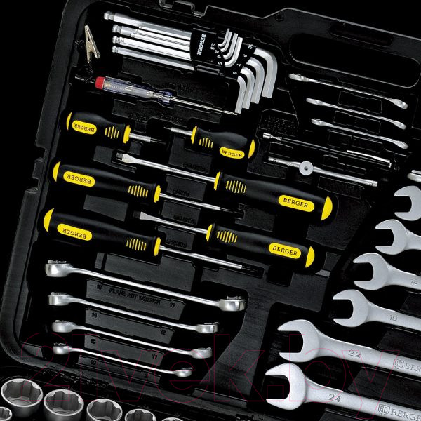 Изображение товара Универсальный набор инструментов BERGER 1/2"-1/4" / BG141-1214 (141 предмет)