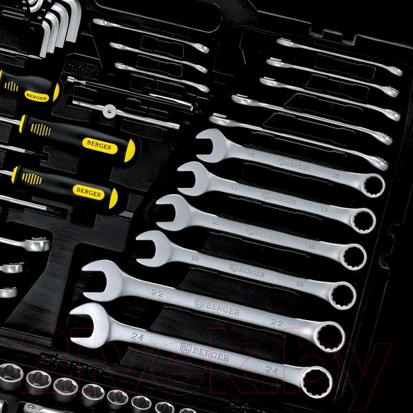 Изображение товара Универсальный набор инструментов BERGER 1/2"-1/4" / BG141-1214 (141 предмет)