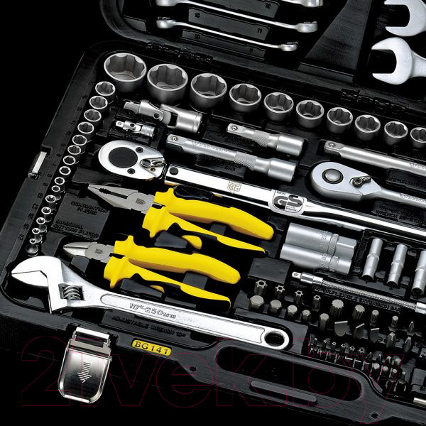 Изображение товара Универсальный набор инструментов BERGER 1/2"-1/4" / BG141-1214 (141 предмет)