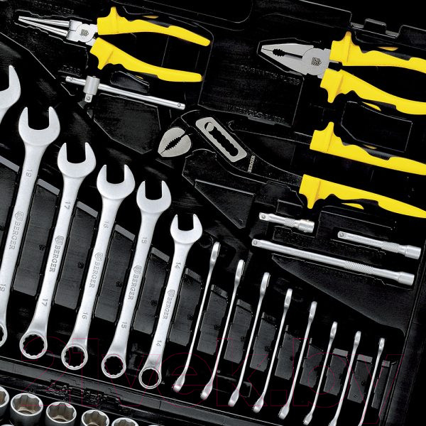 Изображение товара Универсальный набор инструментов BERGER 1/2"-1/4" / BG151-1214 (151 предмет)