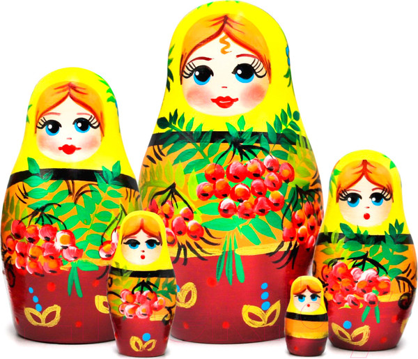 Изображение товара Матрешка сувенирная Брестская Фабрика Сувениров Ручной работы с ветками рябины / 5067