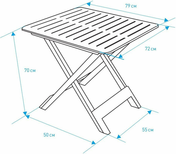 Изображение товара Стол складной Ipae Progarden Tevere / TEV050AN (антрацитовый)