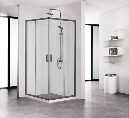 Изображение товара Душевой уголок Aquatek 100x100 / AQ ARI KV 10020BL (черный/прозрачное стекло)