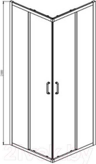 Изображение товара Душевой уголок Aquatek 100x100 / AQ ARI KV 10020BL (черный/прозрачное стекло)