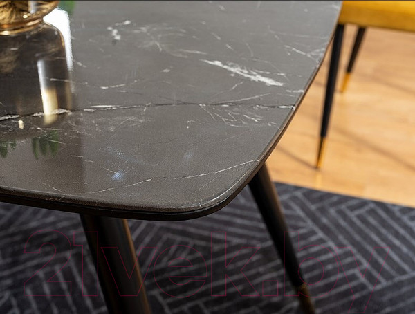 Изображение товара Обеденный стол Signal Cyryl II (эффект черного камня/черный/золото)