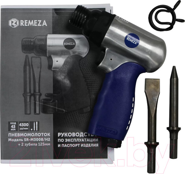 Изображение товара Пневмомолоток Remeza SR-M3008/H2 / 8154980 (с набором зубил)