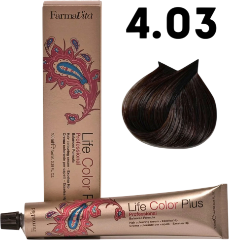 Изображение товара Крем-краска для волос Farmavita Life Color Plus 4.03 (100мл)