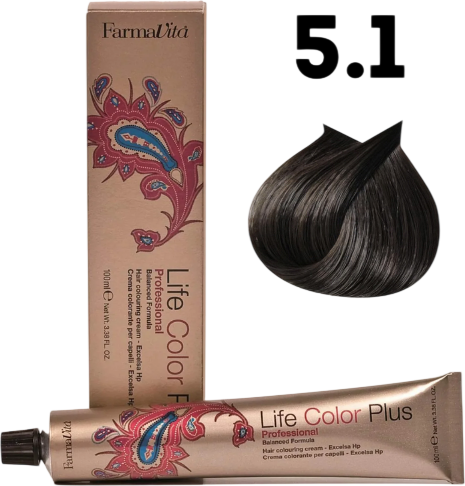Изображение товара Крем-краска для волос Farmavita Life Color Plus 5.1 (100мл)