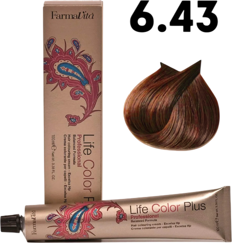 Изображение товара Крем-краска для волос Farmavita Life Color Plus 6.43 (100мл)