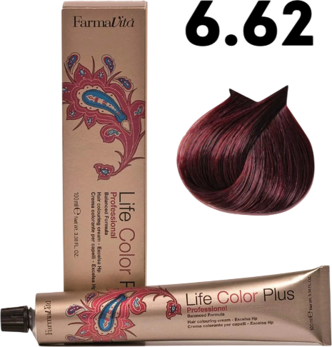 Изображение товара Крем-краска для волос Farmavita Life Color Plus 6.62 (100мл)