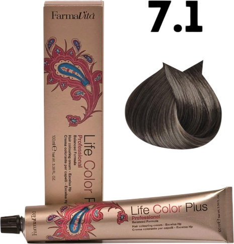 Изображение товара Крем-краска для волос Farmavita Life Color Plus 7.1 (100мл)