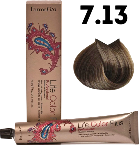 Изображение товара Крем-краска для волос Farmavita Life Color Plus 7.13 (100мл)