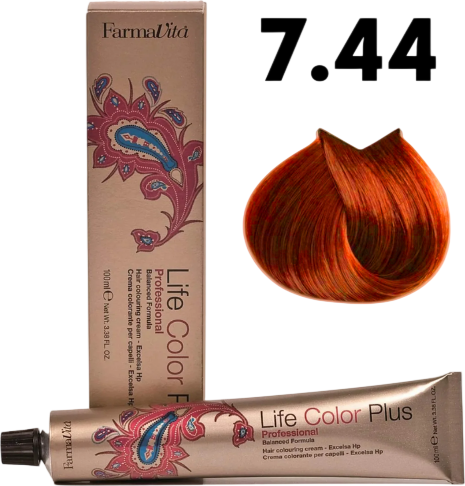 Изображение товара Крем-краска для волос Farmavita Life Color Plus 7.44 (100мл)