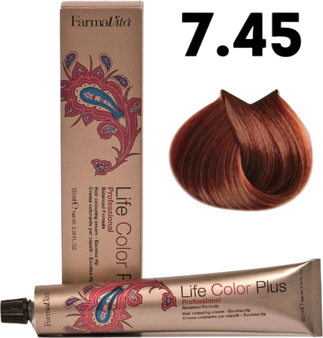 Изображение товара Крем-краска для волос Farmavita Life Color Plus 7.45 (100мл)