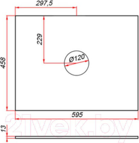 Изображение товара Столешница для тумбы в ванную ЗОВ 13 / CKP13W595458C1 (белый)