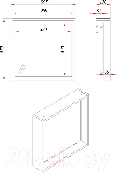 Изображение товара Зеркало ЗОВ Парма 100 / PZLDA995458 (атик)