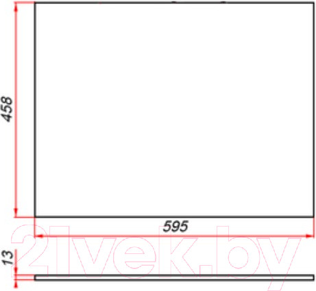 Изображение товара Столешница для тумбы в ванную ЗОВ 13 / CKP13W595458 (белый)