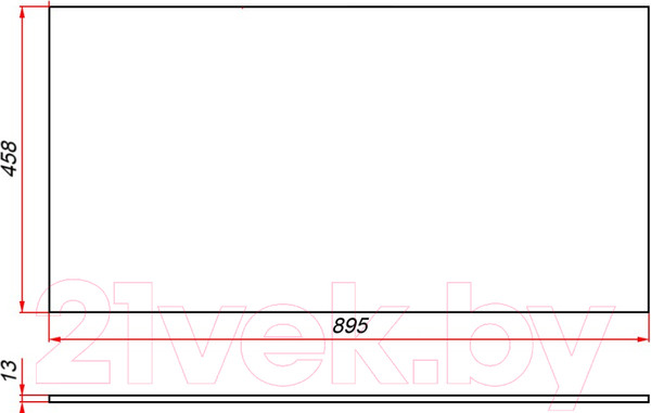 Изображение товара Столешница для тумбы в ванную ЗОВ 13 / CKP13W895458 (белый)