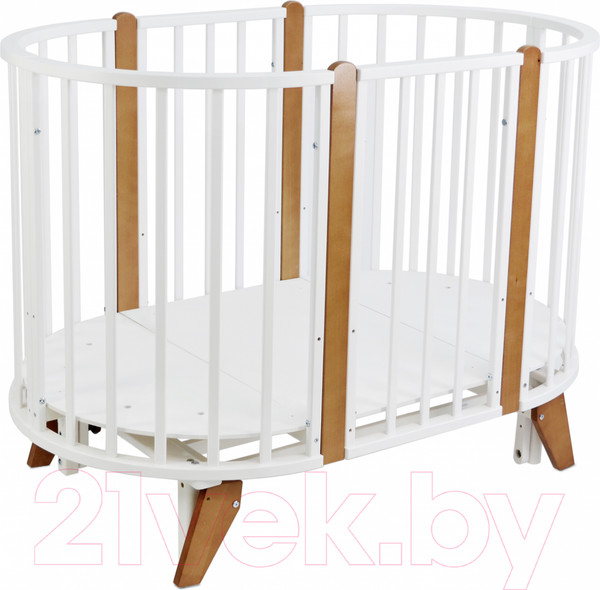 Изображение товара Детская кроватка СКВ 104001-6 / 106001-6 (белый/коричневый)