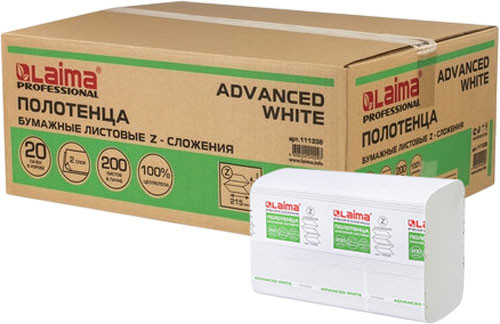 Изображение товара Бумажные полотенца Laima Advanced White / 111338