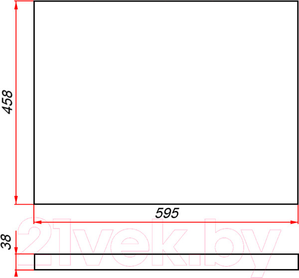 Изображение товара Столешница для тумбы в ванную ЗОВ HPL 38 / CHPL38T595458 (туя)