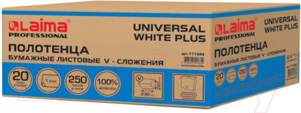 Изображение товара Бумажные полотенца Laima Universal White Plus / 111344