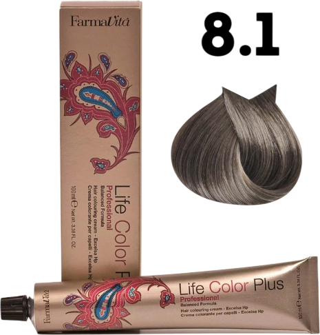 Изображение товара Крем-краска для волос Farmavita Life Color Plus 8.1 (100мл)