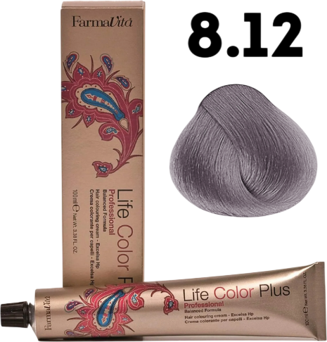 Изображение товара Крем-краска для волос Farmavita Life Color Plus 8.12 (100мл)