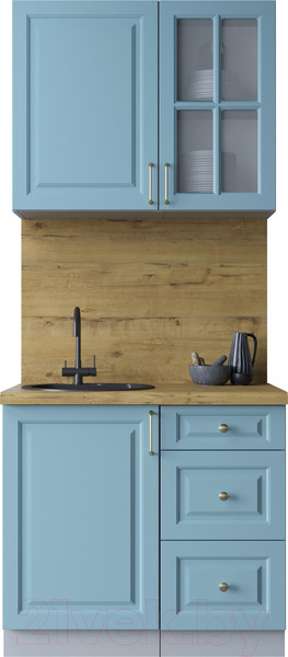Изображение товара Кухонный гарнитур Интерлиния Мила Шато 0.9А (океан/океан/дуб бунратти)
