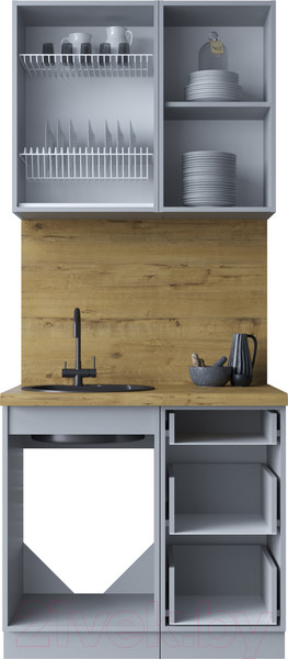 Изображение товара Кухонный гарнитур Интерлиния Мила Шато 0.9А (керамика/керамика/опал светлый)