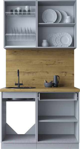 Изображение товара Кухонный гарнитур Интерлиния Мила Шато 1.1А (пепел/пепел/опал светлый)