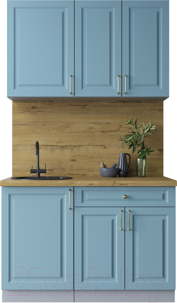 Изображение товара Кухонный гарнитур Интерлиния Мила Шато 1.2А (океан/океан/дуб бунратти)
